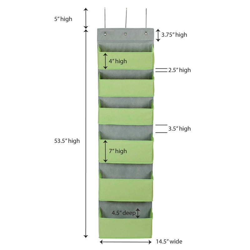 Household Essentials 2167-1 Over-the- Over-the-Door Organizer, Green - Image 2